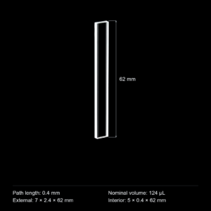 (MQQFC058) Quartz Rectangular Sample Cell, 0.4 mm Path, 124 µL, Open at Both Ends