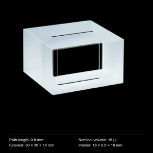 (MQQFC061) Quartz Rectangular Sample Cell, 0.6 mm Path, Open at Both Ends