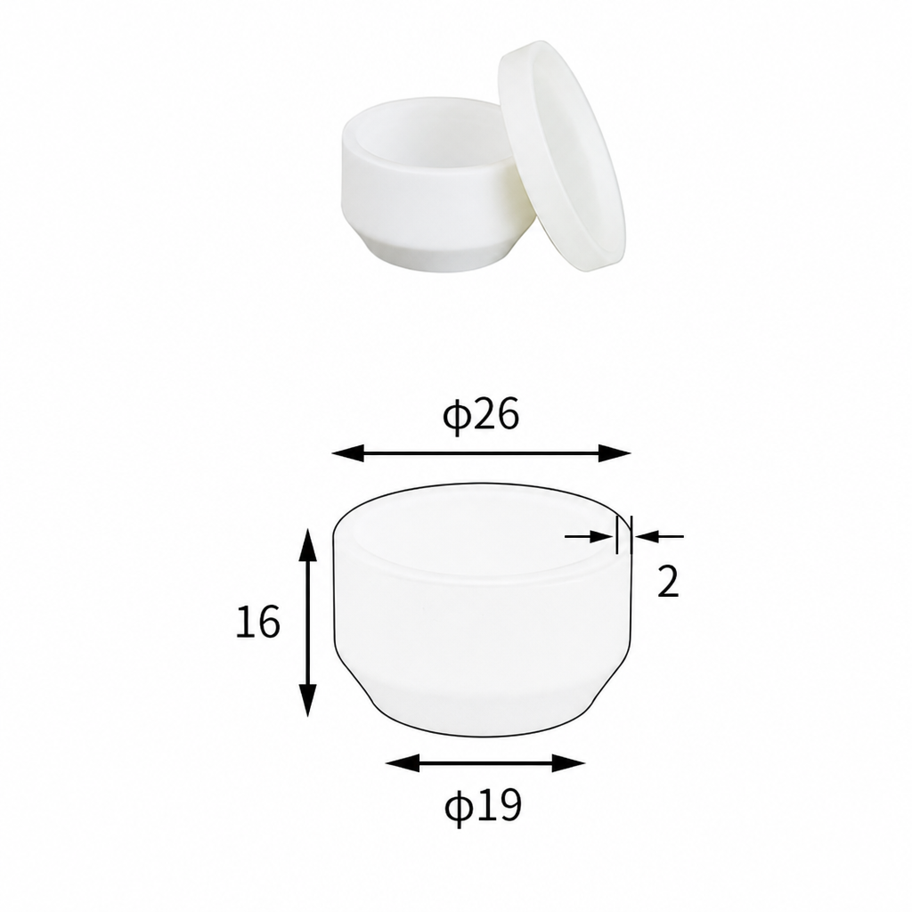 (MQACR082) Arc-shaped Alumina Crucible with Lid, 5 mL, Low Form