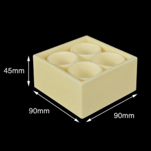 (MQACR232) Alumina Crucible Set, 90 × 90 × 45 mm, 4 Small Crucibles