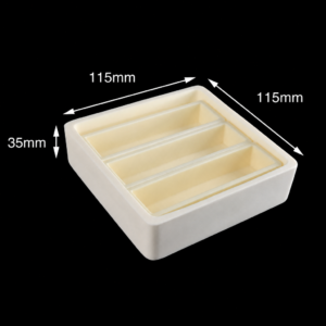 (MQACR151) Alumina Crucible Set, 115 × 115 × 35 mm, 3 Small Crucibles