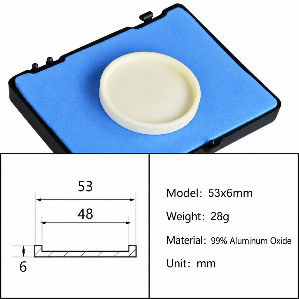 (MQAAC006) Alumina Crucible Lid, Ø53 × 6 mm, External-fitting