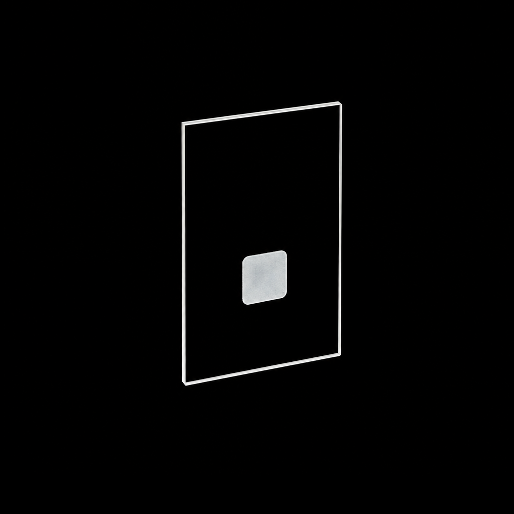 Glass XRD Sample Holder, 55 × 35 × 2 mm, 10 × 10 mm Square Sample Well, 1 Piece, MQXRD054