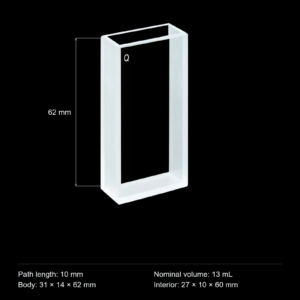 (MQQCM002) Quartz Colorimetric Cuvette, 10 mm path, 13 mL nominal capacity, Colorimeter Sample Chamber