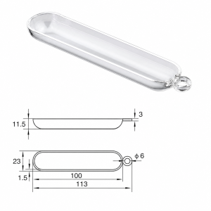 (MQQBO011) Quartz Boat, 100 × 23 × 11.5 mm, 12 mL, 1 Piece