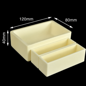 (MQACR198) Alumina Crucible Set, 120 × 80 × 40 mm, 2 Small Crucibles