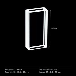 (MQQFC024) Quartz Rectangular Sample Cell, 3.5 mm Path, 3 mL, Open at Both Ends