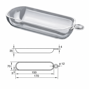 (MQQBO018) Quartz Combustion Boat, 150 × 70 × 35 mm, 150 mL, 1 Piece
