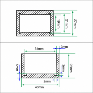 (MQACR616) Slotted Rectangular Alumina Crucible, 40 × 27 × 25 mm