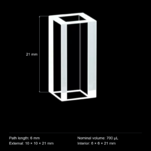 (MQQFC034) Quartz Rectangular Sample Cell, 6 mm Path, 700 µL, Open at Both Ends
