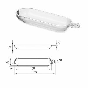 (MQQBO014) Quartz Boat, 100 × 40 × 20 mm, 40 mL, 1 Piece