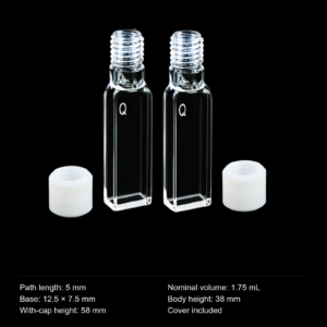 (MQQSC030) Quartz Screw-Top Cuvette, 5 mm path, Large Screw Opening, Pack of 2
