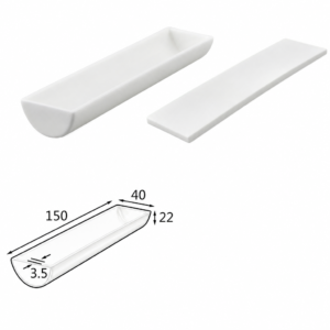 (MQABO316) Semi-cylindrical Alumina Boat with Lid, 150 × 40 × 22 mm, 70 mL