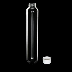 (MQQSV001) Quartz Round-Bottom Sample Vial, 150 mL, M24 Injectable Screw Cap