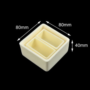(MQACR150) Alumina Crucible Set, 80 × 80 × 40 mm, 2 Small Crucibles
