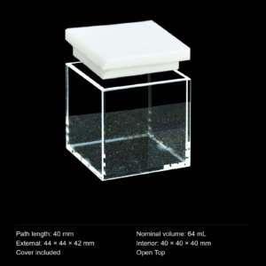 (MQQHC014) Quartz High-Capacity Cuvette, 40 mm Path, PTFE Lid, Five-Sided Optical Windows