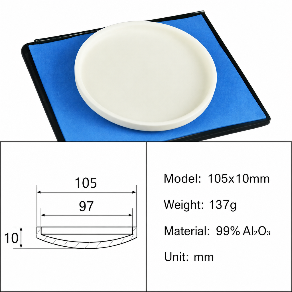 (MQAAC003) Alumina Crucible Lid, Ø105 × 10 mm, External-fitting
