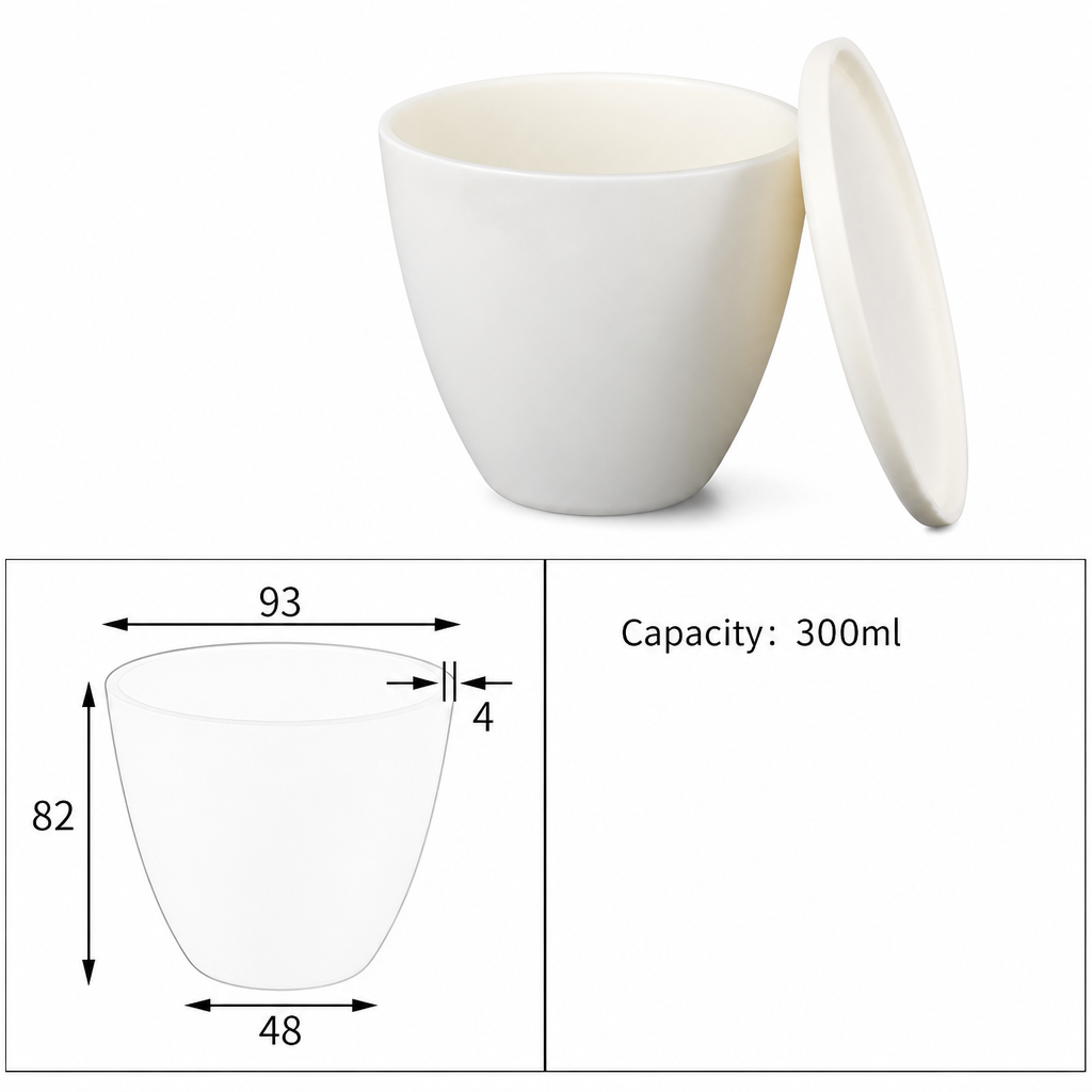 (MQACR051) Arc-shaped Alumina Crucible with Lid, 300 mL
