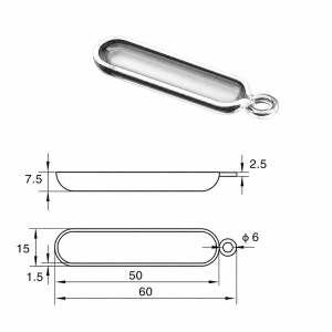 (MQQBO002) Quartz Combustion Boat, 50 × 15 × 7.5 mm, 3 mL, 1 Piece