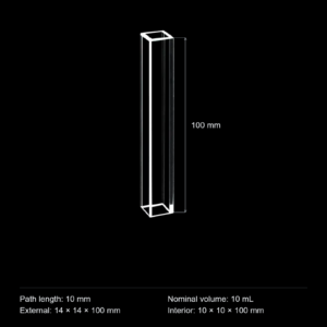 (MQQFC019) Quartz Rectangular Sample Cell, 10 mm Path, 10 mL, Open at Both Ends