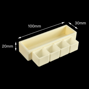 (MQACR155) Alumina Crucible Set, 100 × 30 × 20 mm, 4 Small Crucibles