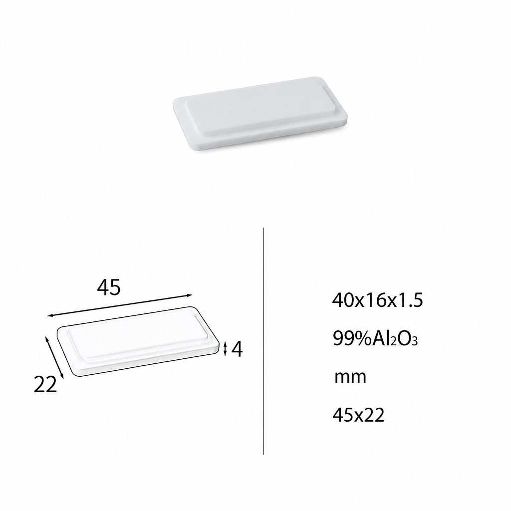 (MQAAC022) Inner-fitting Alumina Crucible Lid, 45 × 22 × 4 mm