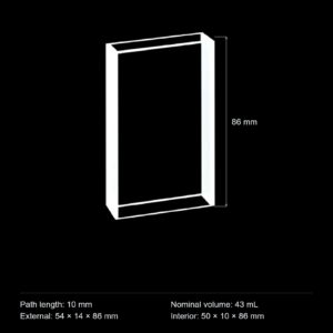 (MQQFC045) Quartz Rectangular Sample Cell, 10 mm Path, 43 mL, Open at Both Ends