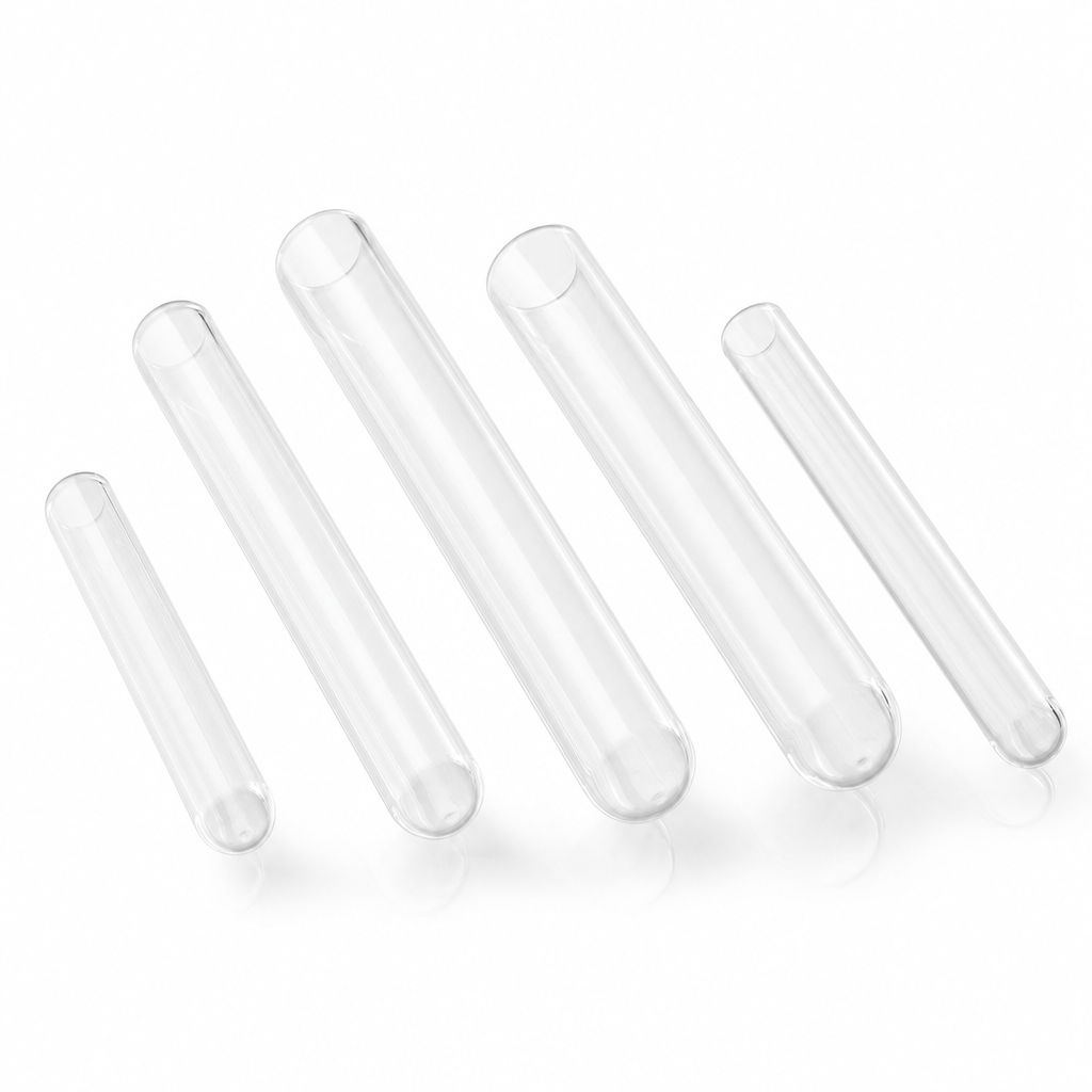 (MQQTT014) Fused Quartz Round-Bottom Test Tube, Custom Sizes, 1 Piece