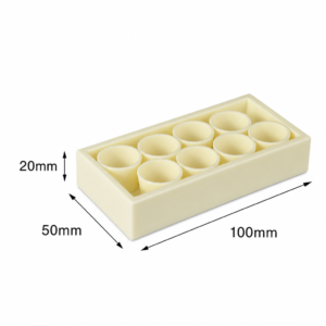 (MQACR236) Alumina Crucible Set, 100 × 50 × 20 mm, 8 Small Crucibles