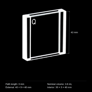 (MQQFC023) Quartz Rectangular Sample Cell, 3 mm Path, 3.6 mL, Open at Both Ends