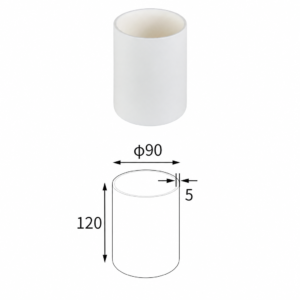 (MQACR445) Cylindrical Alumina Crucible, Ø90 × 120 mm, 575 mL
