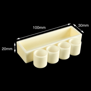 (MQACR144) Alumina Crucible Set, 100 × 30 × 20 mm, 4 Small Crucibles
