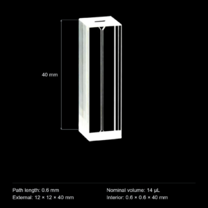 (MQQFC007) Quartz Rectangular Sample Cell, 0.6 mm Path, 14 µL, Open at Both Ends