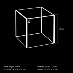 (MQQFC046) Quartz Rectangular Sample Cell, 50 mm Path, 130 mL, Open at Both Ends