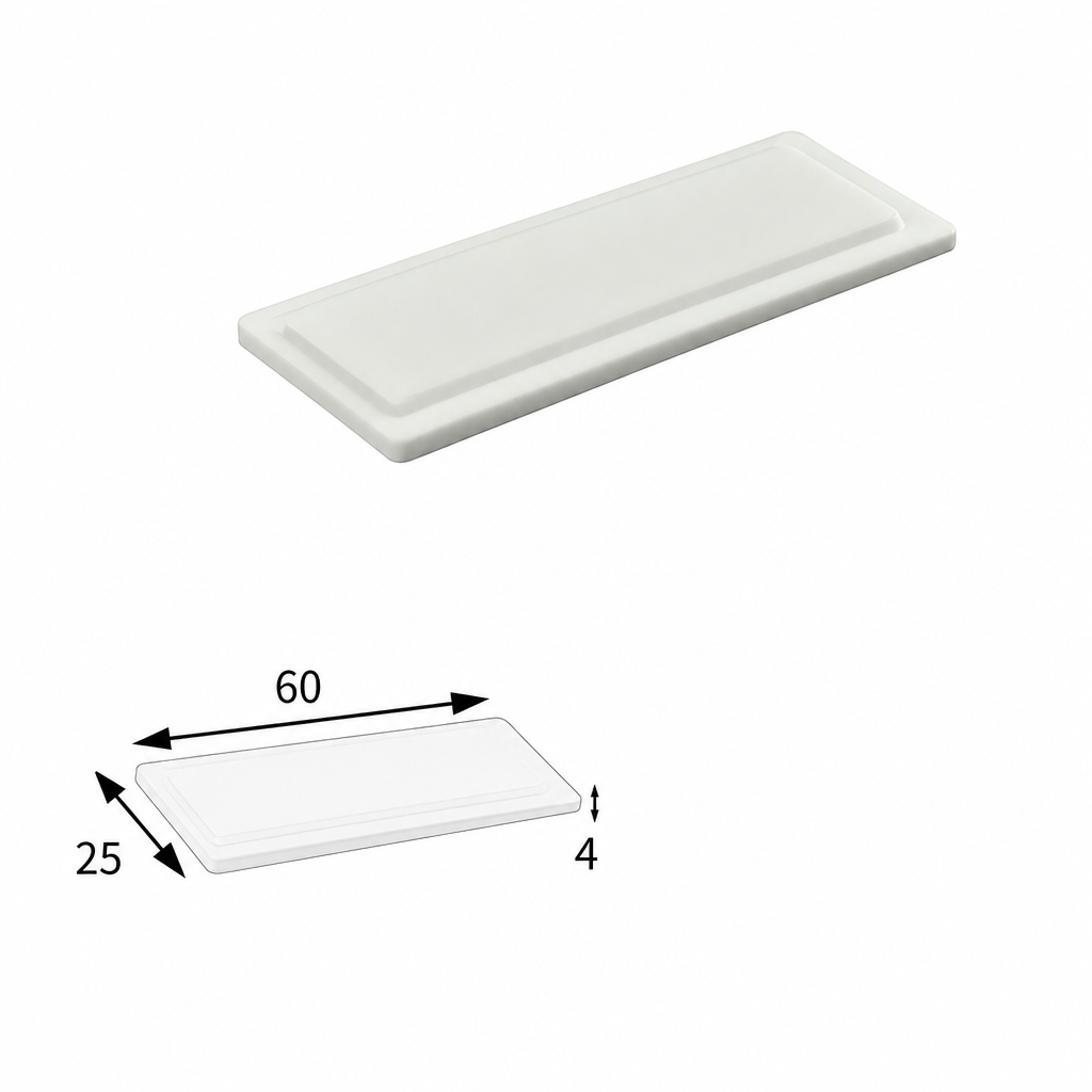 (MQAAC047) Inner-fitting Alumina Crucible Lid, 60 × 25 × 4 mm