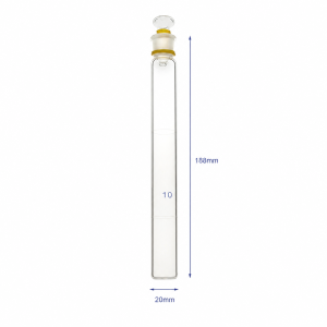 (MQQTT003) Quartz Colorimetric Tube with Stopper, 25 mL, Ø20 × 188 mm, 1 Piece