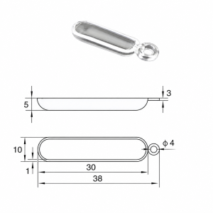 (MQQBO021) Quartz Combustion Boat, 30 × 10 × 5 mm, 0.5 mL, 1 Piece
