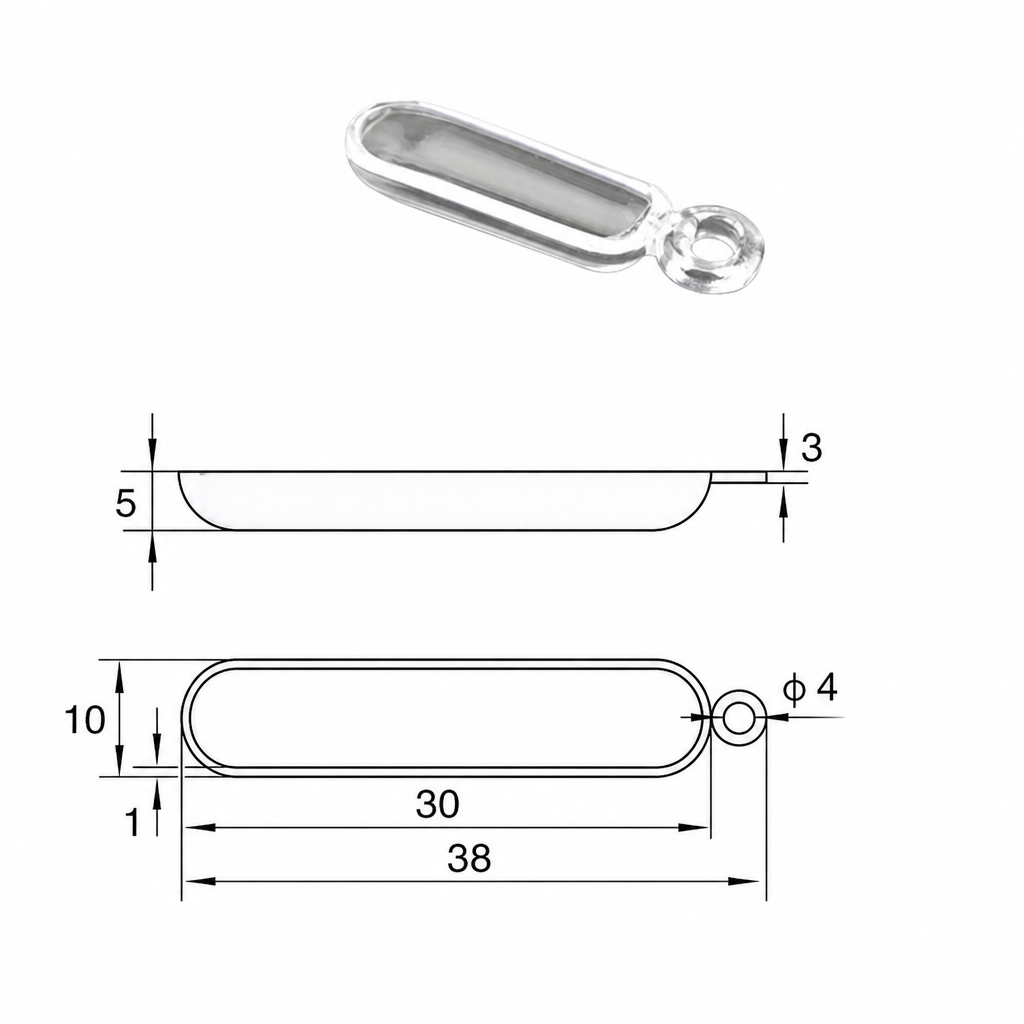(MQQBO021) Quartz Combustion Boat, 30 × 10 × 5 mm, 0.5 mL, 1 Piece