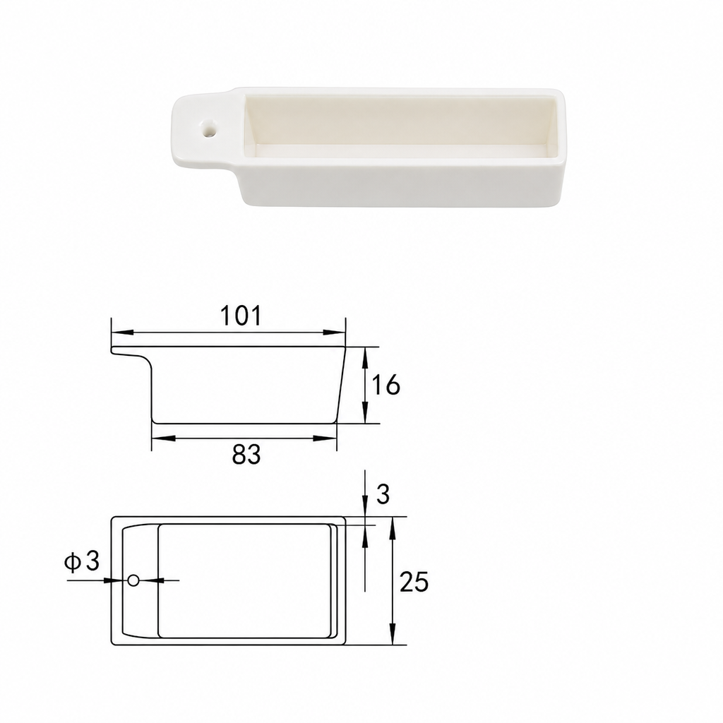 (MQABO004) Alumina Boat, 101 × 25 × 16 mm, 15 mL