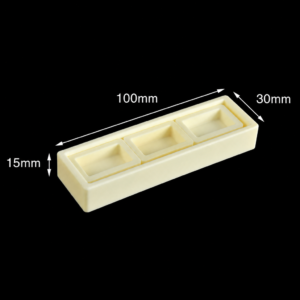 (MQACR201) Alumina Crucible Set, 100 × 30 × 15 mm, 3 Small Crucibles