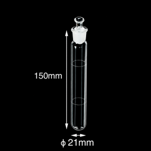 (MQQTT032) Quartz Round-Bottom Test Tube with Stopper, 35 mL, Ø21 mm, 1 Piece