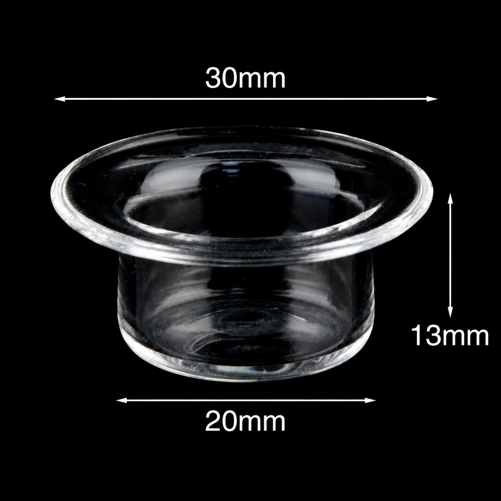 (MQQCR008) Quartz Flanged Crucible, 30 mm Rim Diameter, 2.5 mL, 1 Piece