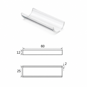(MQQBO008) Quartz Boat, 60 × 25 × 12 mm, 1 Piece
