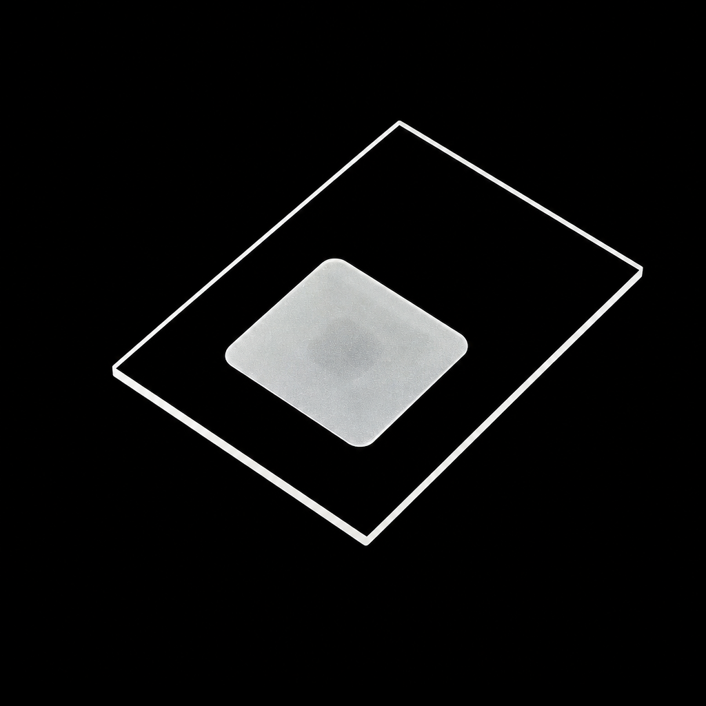 Glass XRD Sample Holder, 50 × 35 × 1.6 mm, 20 × 20 mm Square Sample Well, 1 Piece, MQXRD058