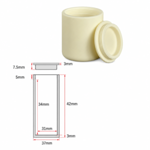 (MQACR603) Threaded Alumina Crucible with Lid, Ø37 × 42 mm, 25 mL