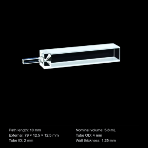 (MQQFL020) Quartz Flow Cell, 10 mm path, 5.8 mL nominal capacity, Long Sample Chamber