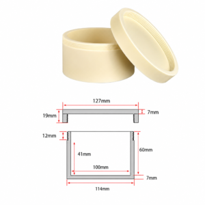 (MQACR607) Threaded Alumina Crucible with Lid, Ø114 × 60 mm, 416 mL