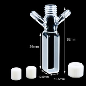 (MQQSC048) Quartz Screw-Top Cuvette, Three Openings, 10 mm Path, 3.5 mL