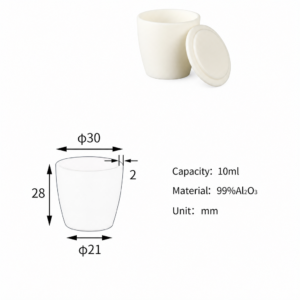 (MQACR034) Arc-shaped Alumina Crucible with Lid, 10 mL