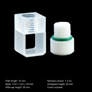 (MQQSC054) Quartz Screw-Top Cuvette, 10 mm Path, 30 mm Height with Cap, 1.2 mL